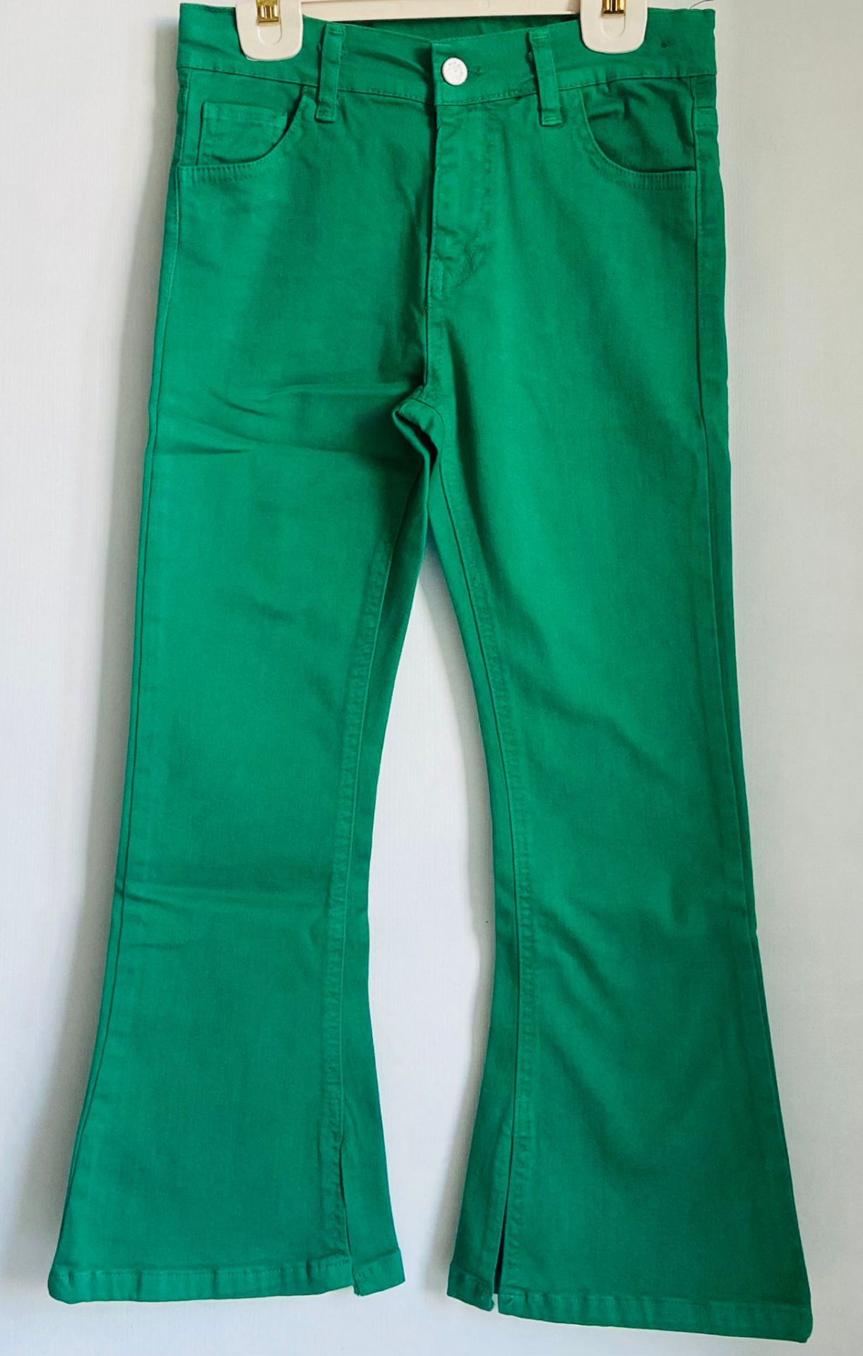 Kız Çocuk İspanyol Paça Jean Pantolon – Ayarlanabilir Bel, Yırtmaç Detaylı, Rahat Kalıp