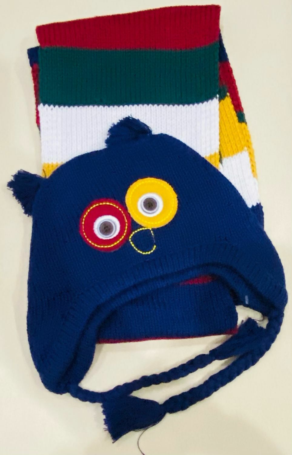 Silversun Unisex Lacivert Bebek Triko Atkı Bere Set – Kışlık, Yumuşak Triko