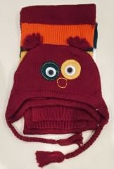 Silversun Unisex Bebek Triko Atkı Bere Set – Bordo, Yumuşak Triko, Kışlık