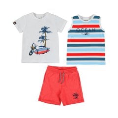 Ocean 3’lü Set | Kırmızı Mayoral Yaz Takımı