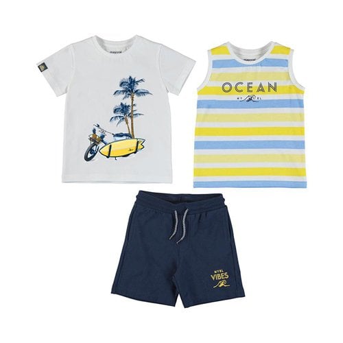 Ocean 3’lü Set | Sarı Mayoral Yaz Kombini