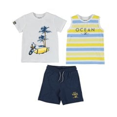 Ocean 3’lü Set | Sarı Mayoral Yaz Kombini
