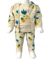 Erkek Bebek 3’lü Set | Pamuklu Enginar Desenli