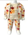 Erkek Bebek 3’lü Set | Pamuklu Enginar Desenli