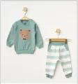 Erkek Bebek 2’li Set | Ayıcık Desenli Takım