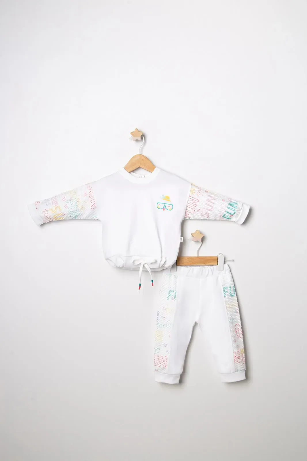Body ve Pantolon Kız Bebek 2'li Set | Flamingo Desenli %100 Pamuklu