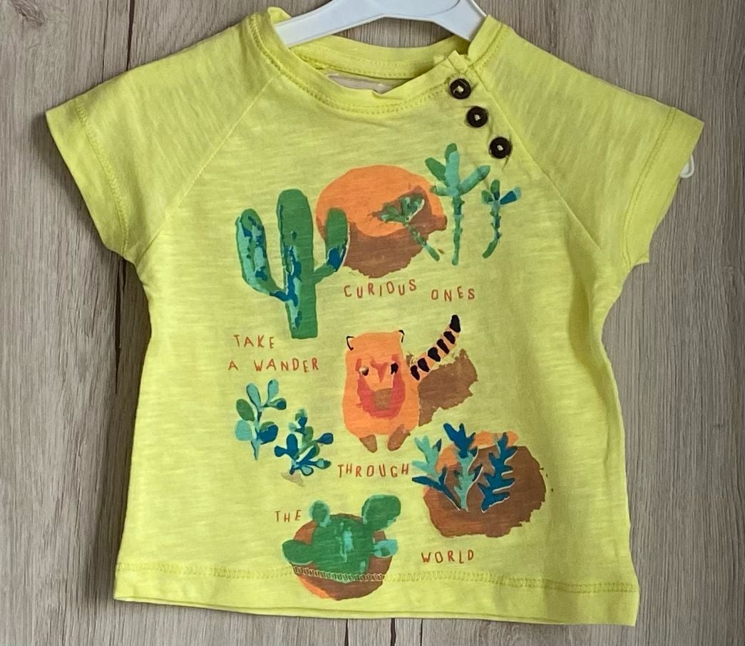 Bebek Kaktüs Tişört | Limon Sarı Eğlenceli Stil