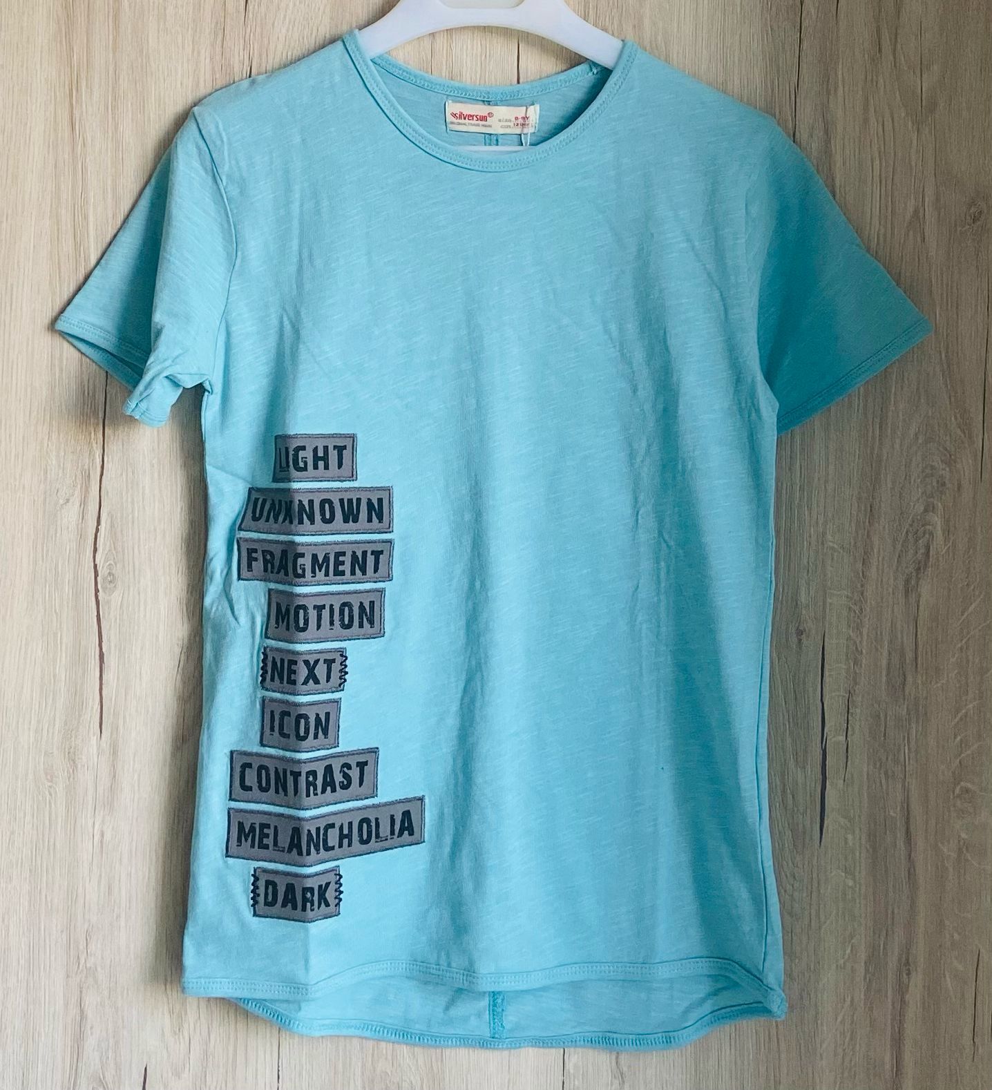 Erkek Tişört | Mint Yeşil Slim Nakış Detaylı