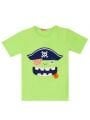 Erkek Çocuk 3D Yeşil Korsan T-shirt Şort Bandana Set