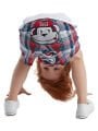Deno Monkey Plaid Erkek Çocuk T-shirt Şort Takım | Yazlık %100 Pamuk Desenli Set