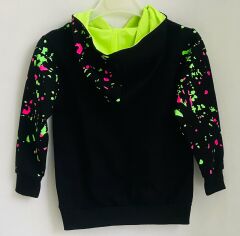 Beneti Kız Çocuk Kapüşonlu Neon Sweatshirt – Yazı Baskılı, Rahat Kalıp, Pamuklu Kumaş